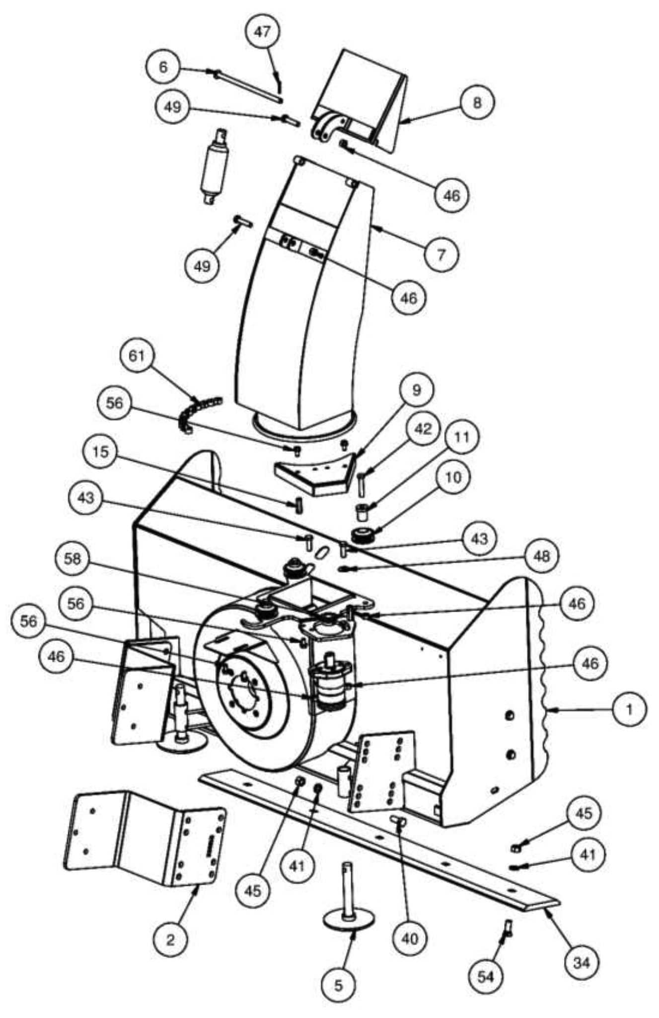 snow blower parts diagram