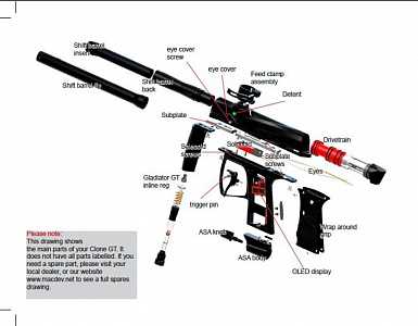 spyder paintball gun parts diagram