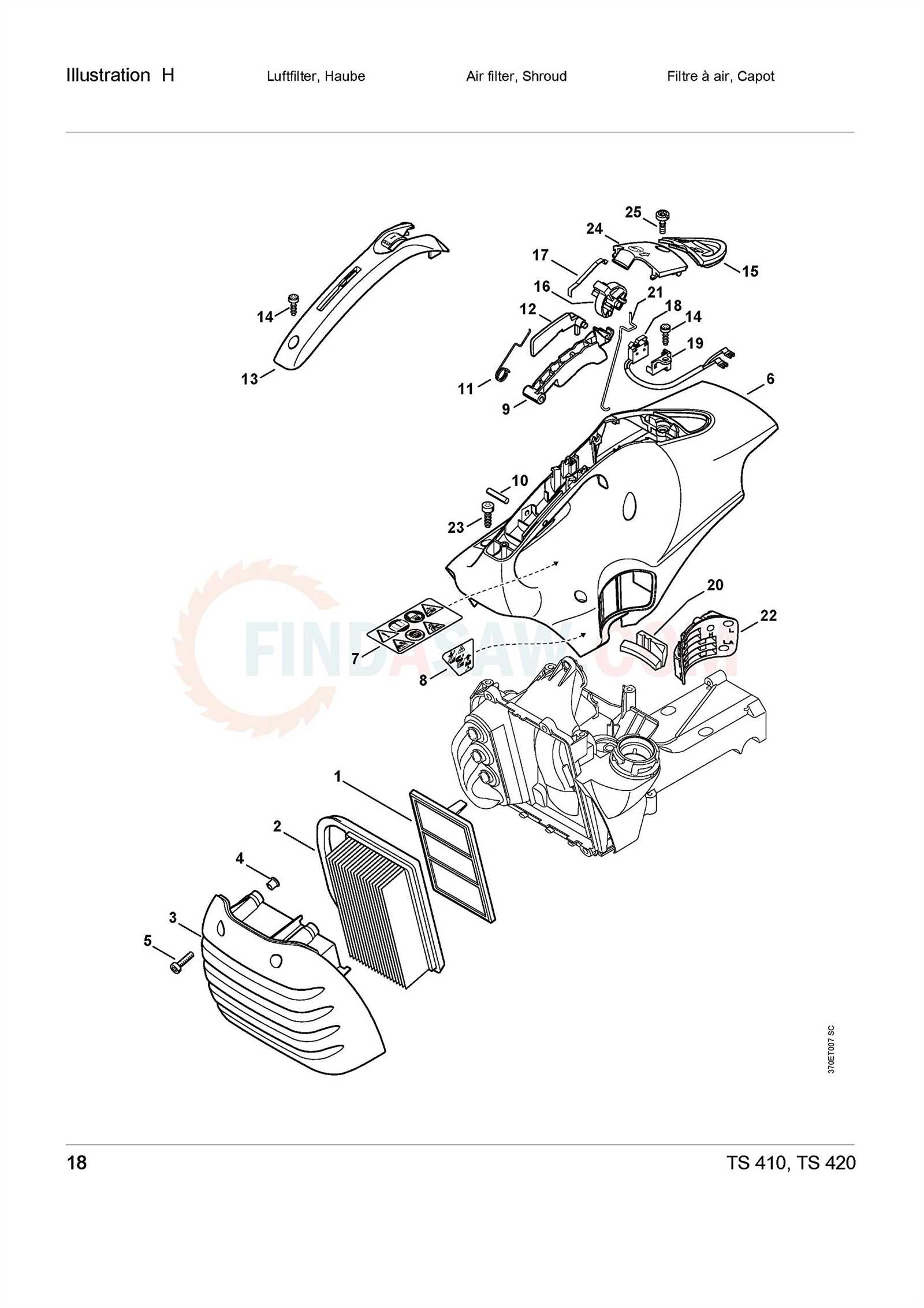 stihl concrete saw parts diagram