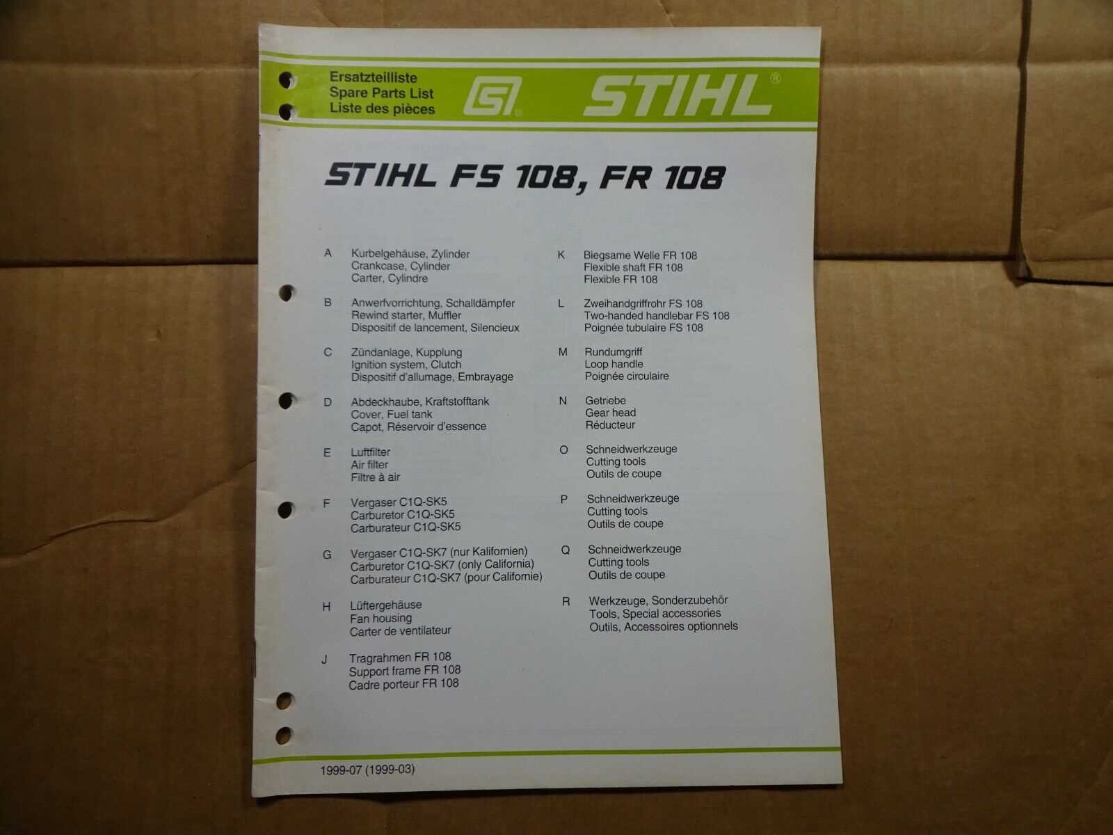 stihl fs 111 r parts diagram