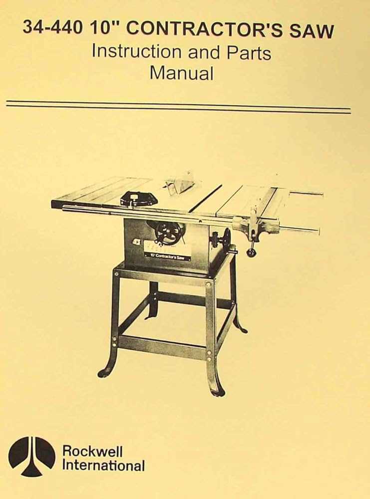 table saw parts diagram