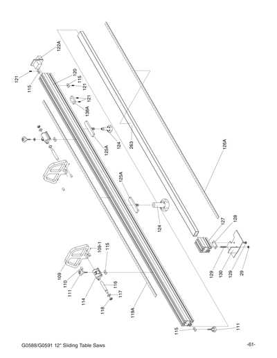 table saw parts diagram