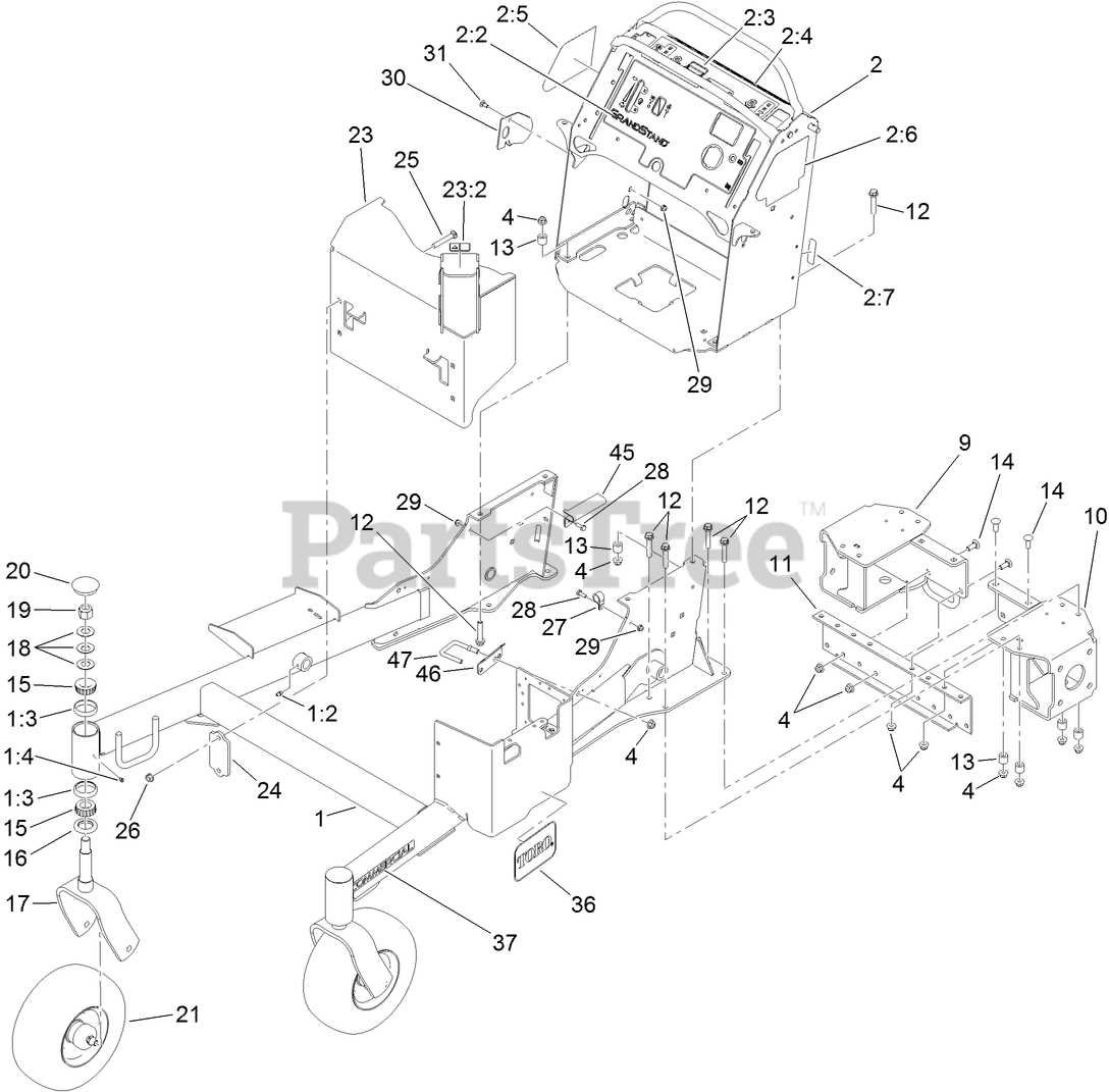 toro grandstand parts diagram