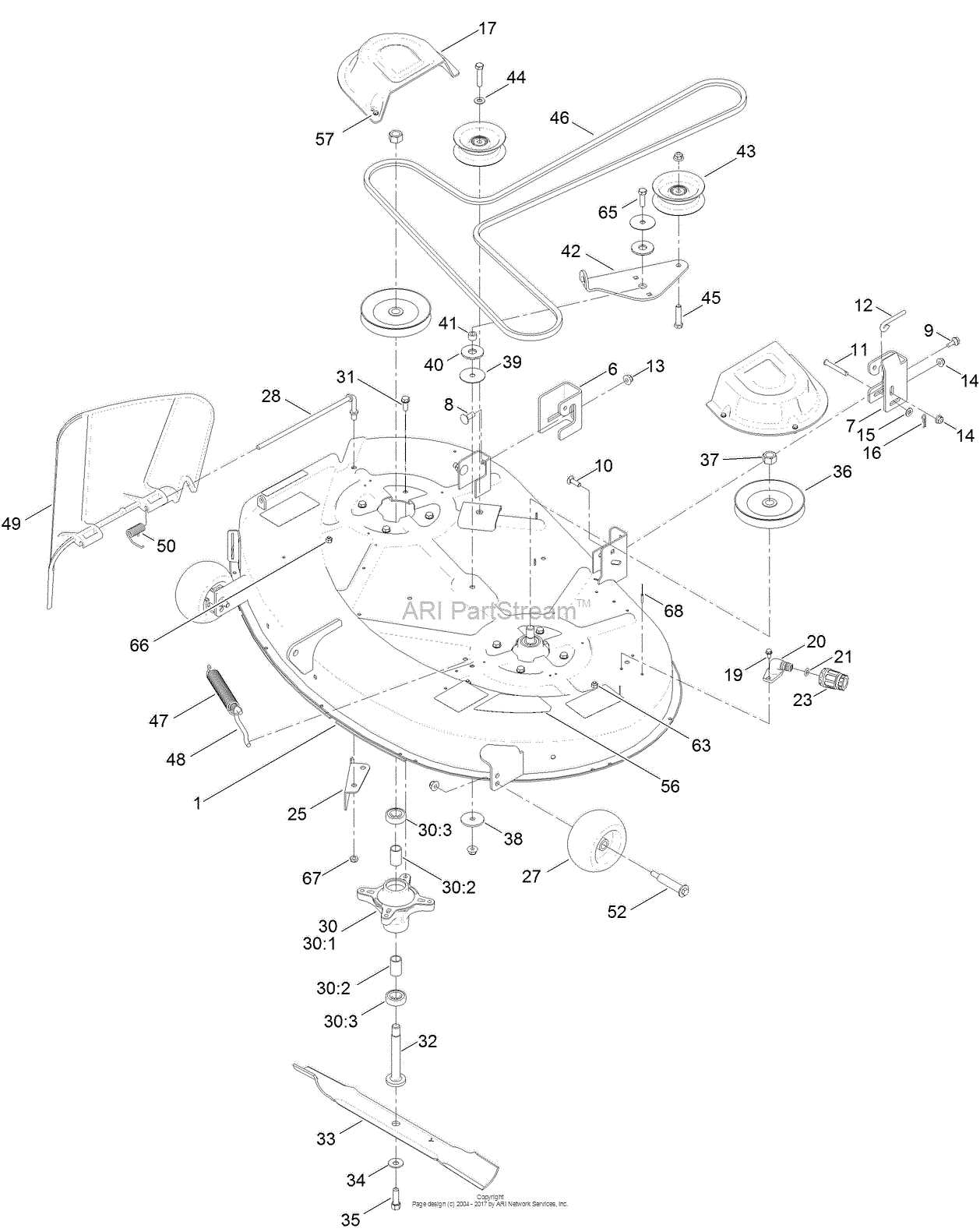 toro timecutter 42 parts diagram