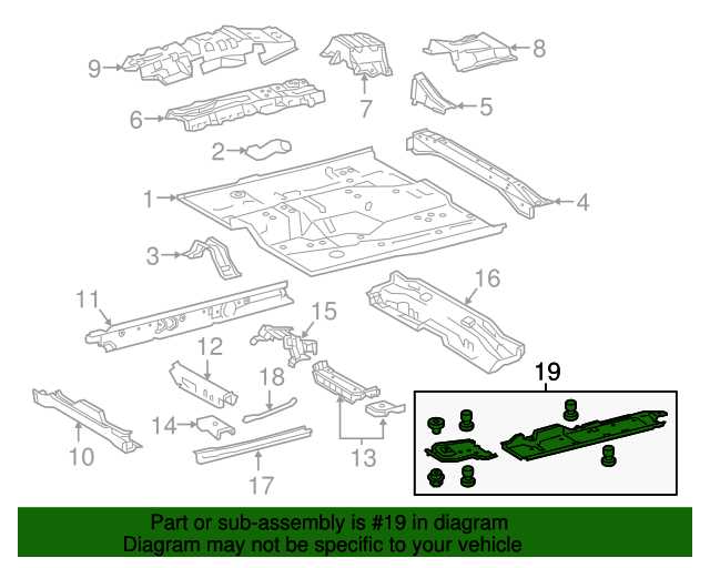 toyota camry undercarriage parts diagram