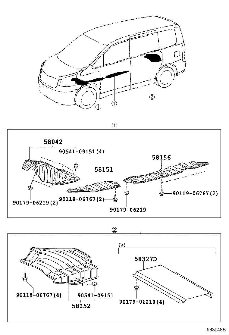 toyota sienna body parts diagram