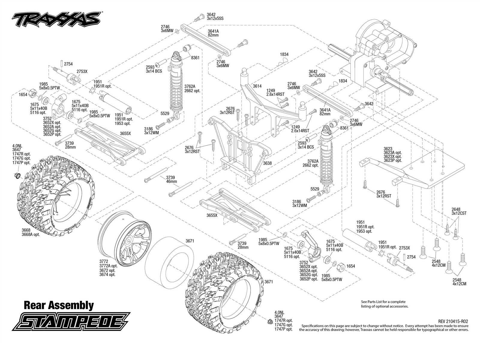 traxxas sledge parts diagram