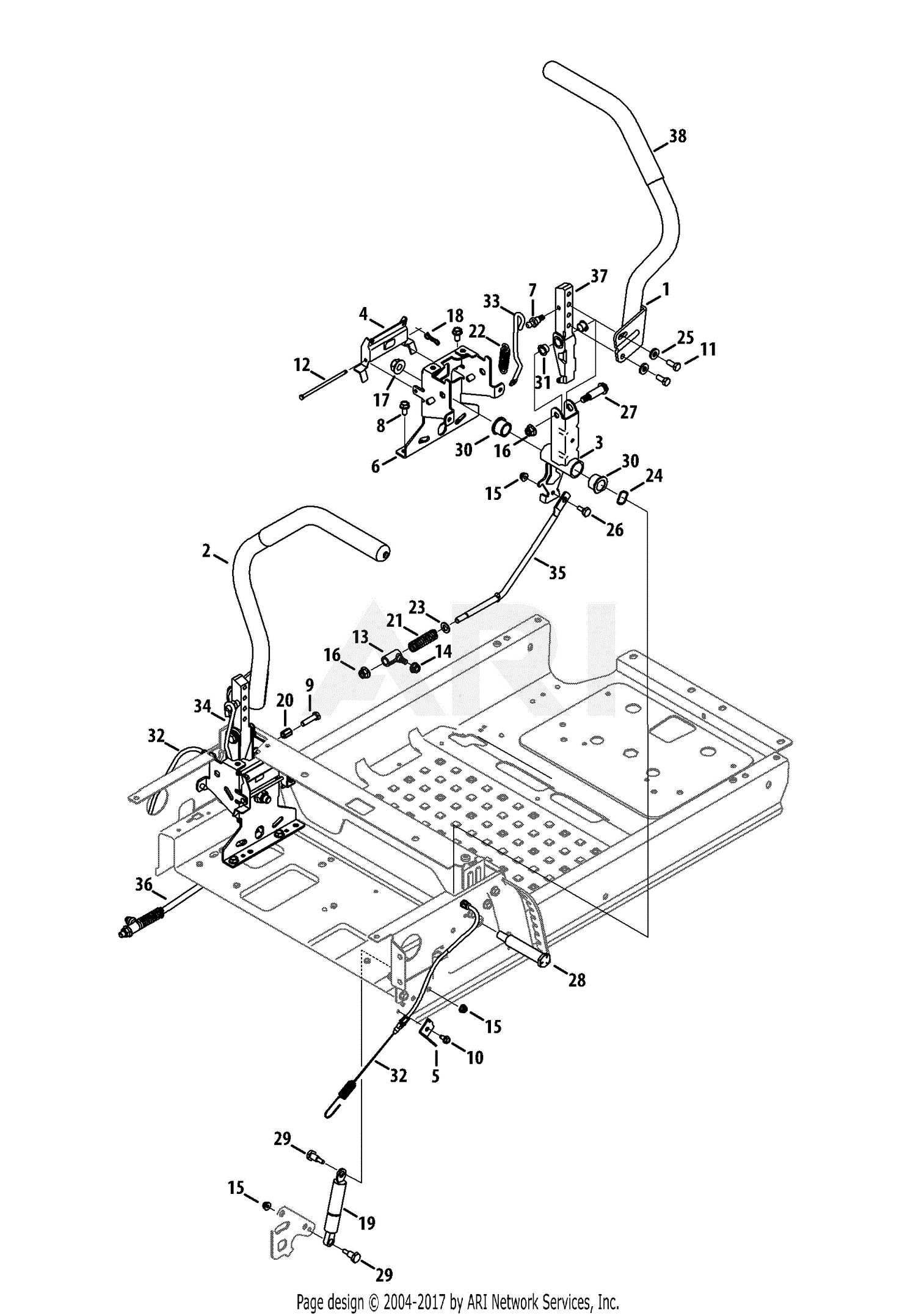 troy bilt mustang 42 parts diagram