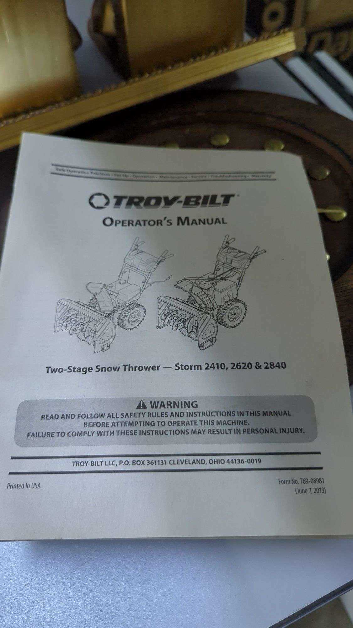 troy bilt storm 2840 parts diagram