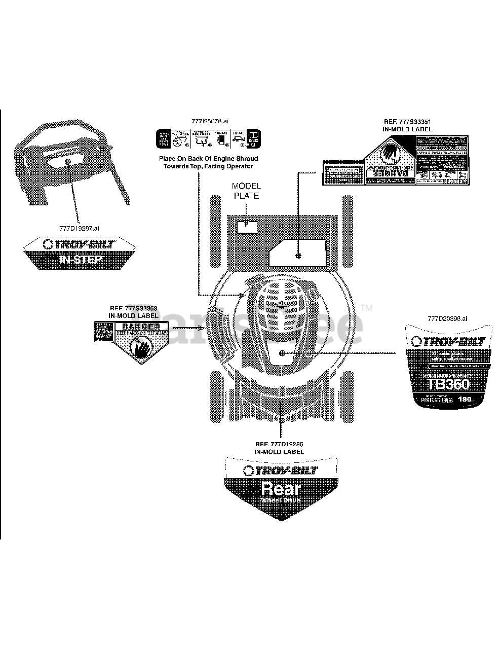 troy bilt tb360 parts diagram troy bilt tb360 parts diagram