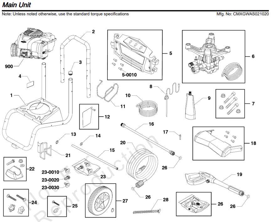 troy bilt xp 3000 psi pressure washer parts diagram