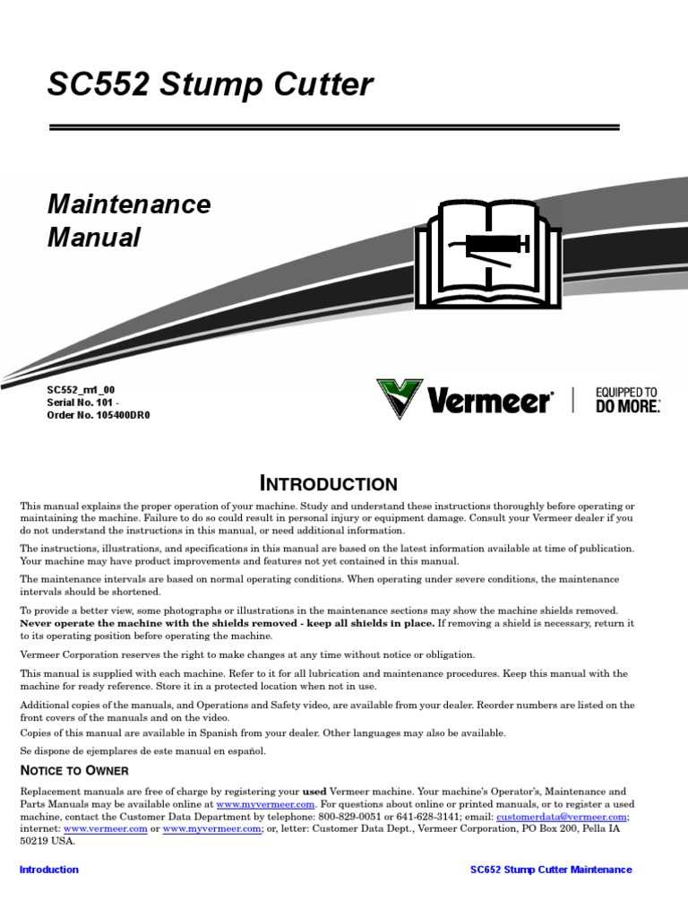 vermeer sc252 parts diagram