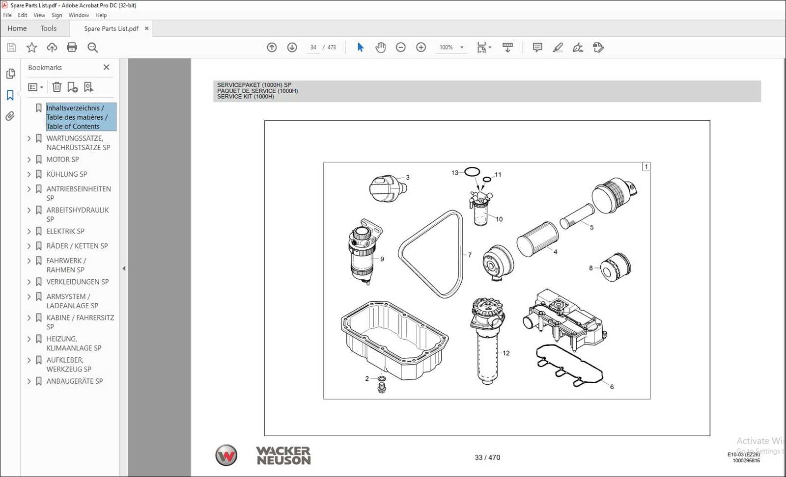 wacker neuson parts diagrams