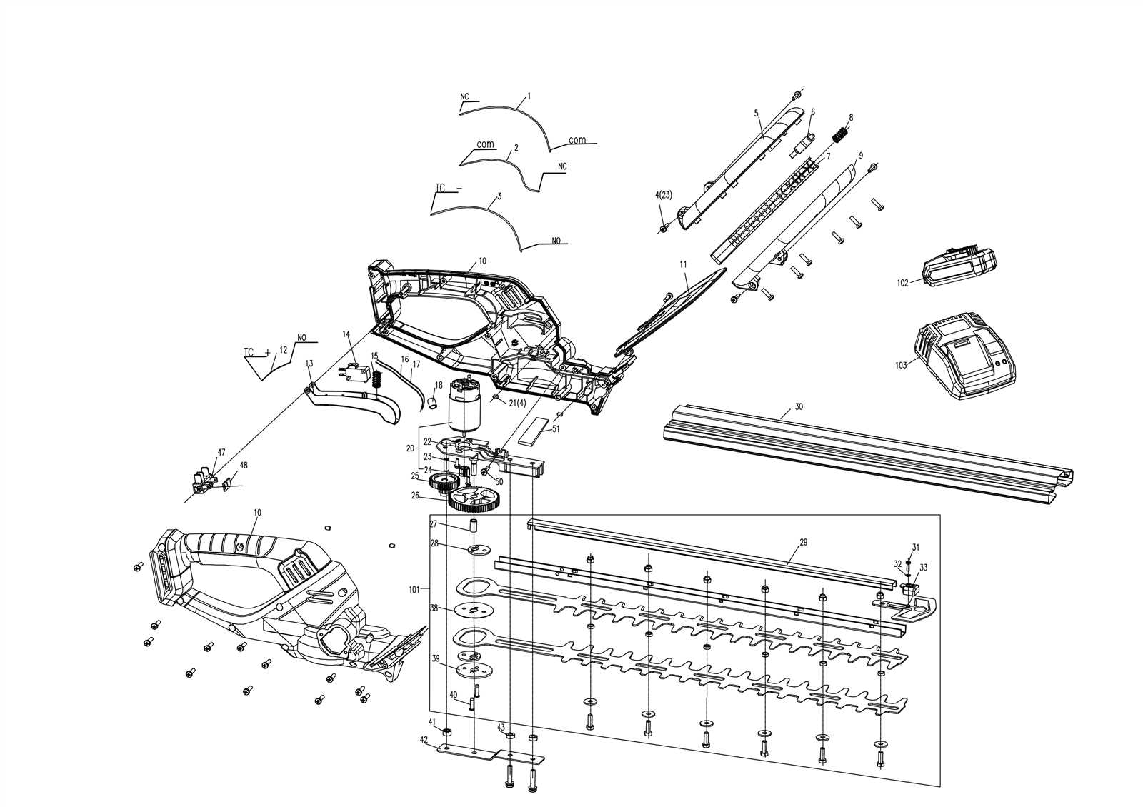 worx chainsaw parts diagram