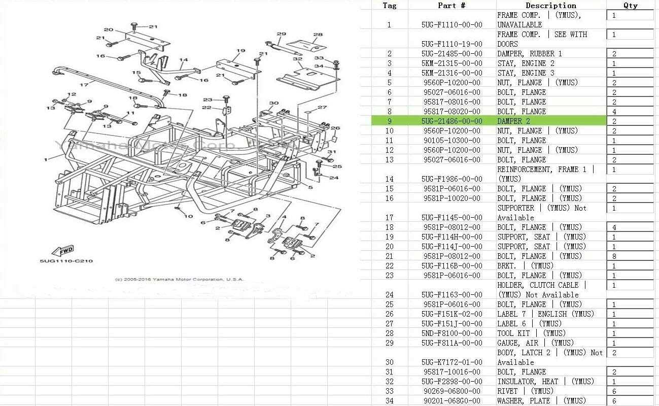 yamaha rhino 660 parts diagram