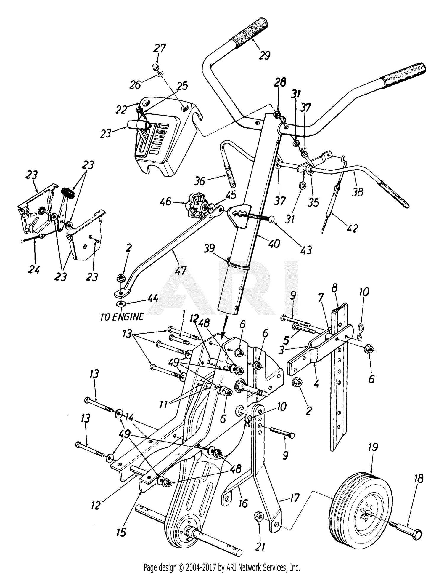 yard machine tiller parts diagram