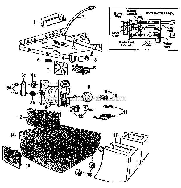 craftsman garage door opener parts diagram