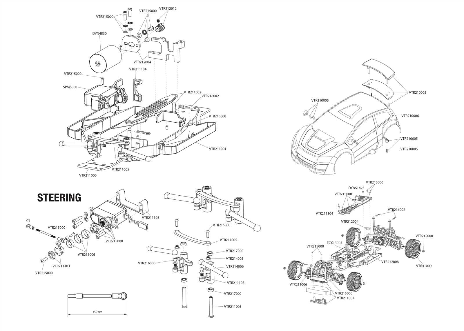 rc car parts diagram