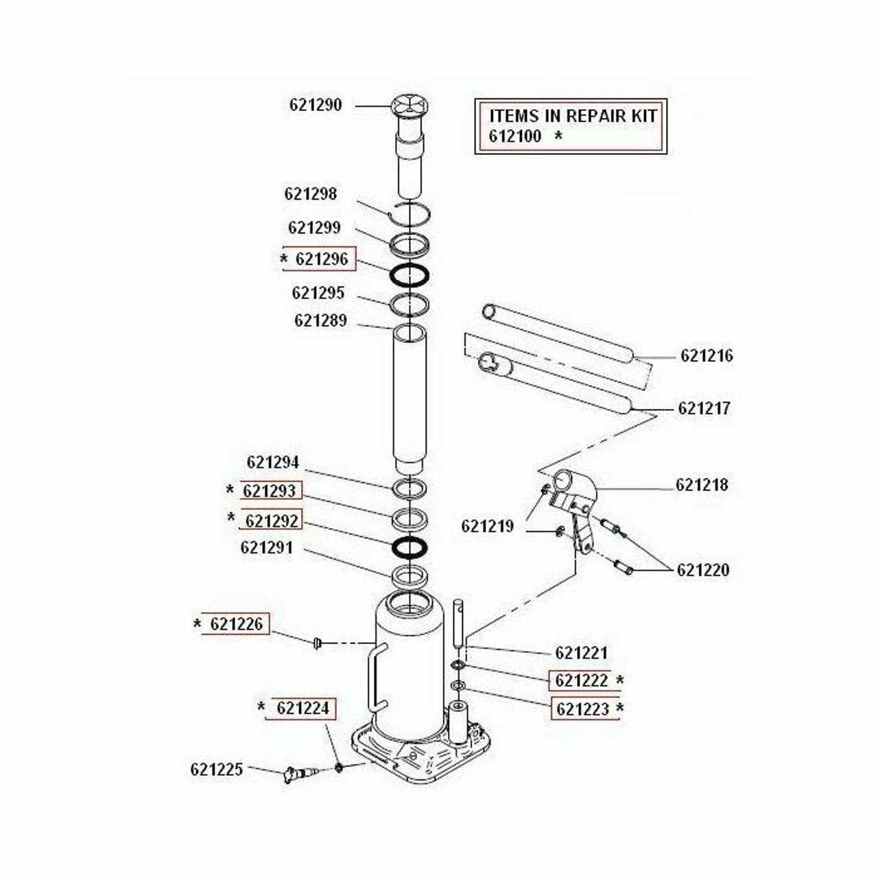 allied floor jack parts diagram