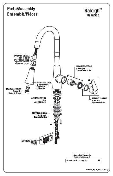 american standard kitchen faucet parts diagram