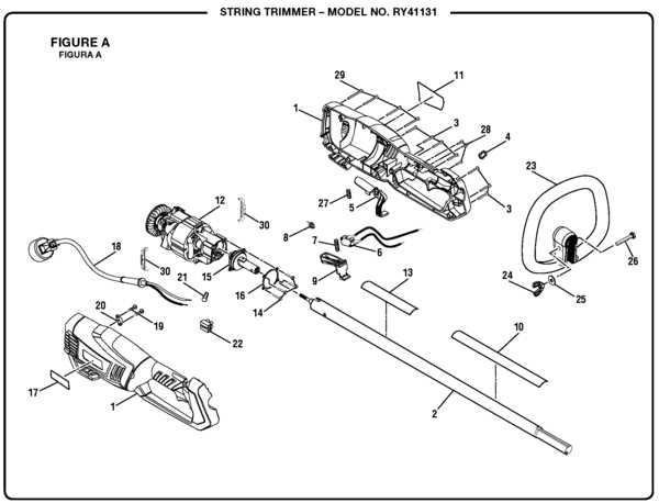 ryobi string trimmer parts diagram