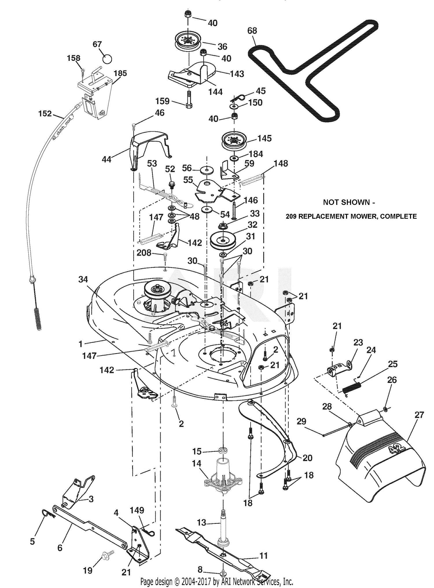 ariens 42 mower deck parts diagram