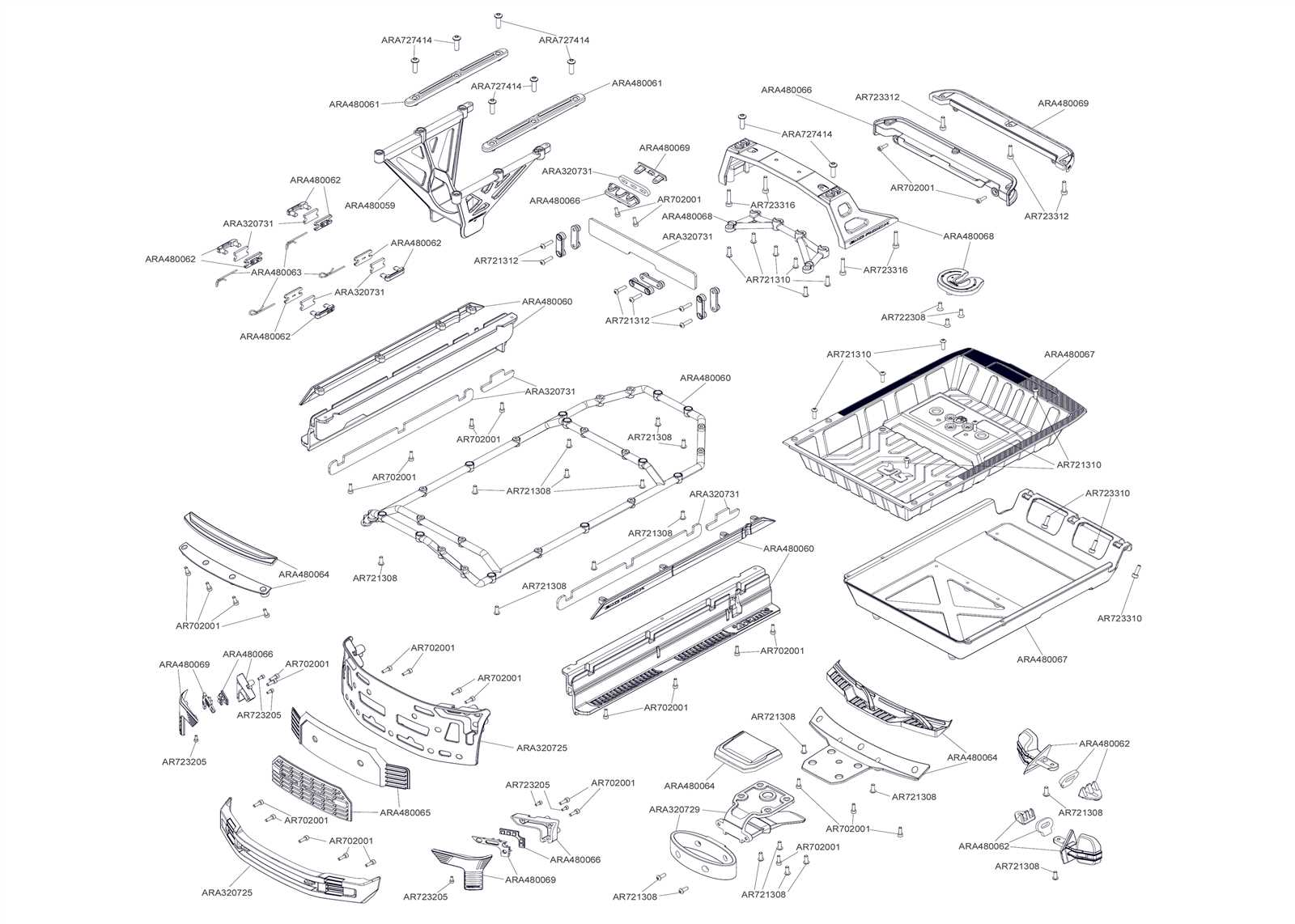 arrma big rock parts diagram