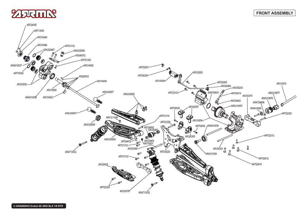 arrma kraton 6s parts diagram