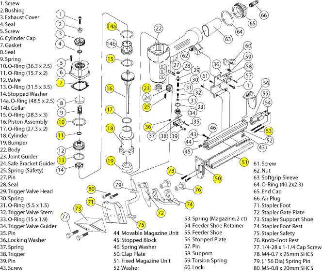 nail gun parts diagram