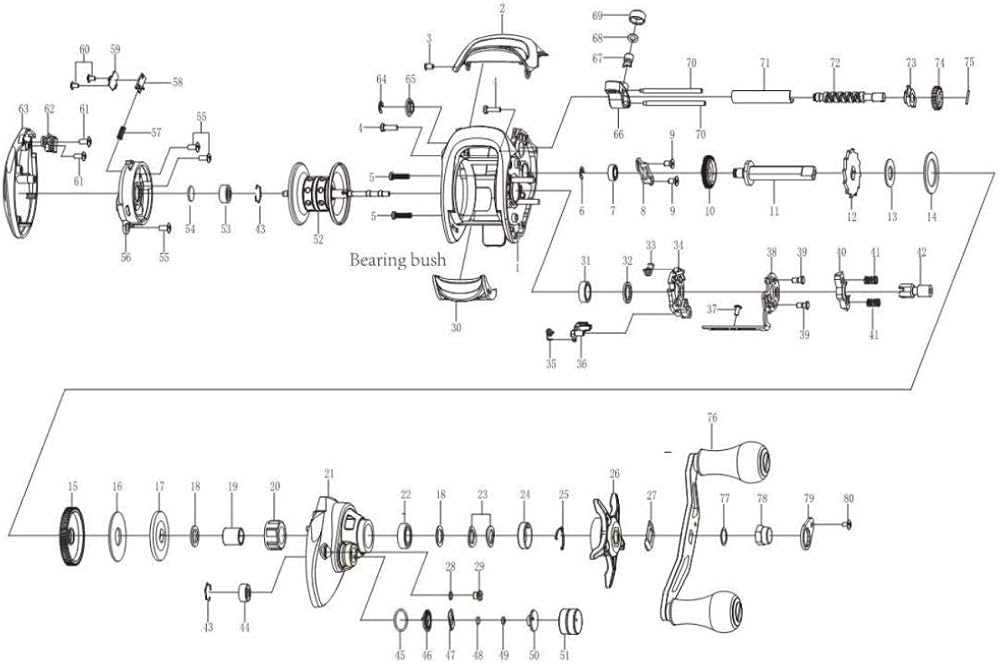 baitcast reel parts diagram