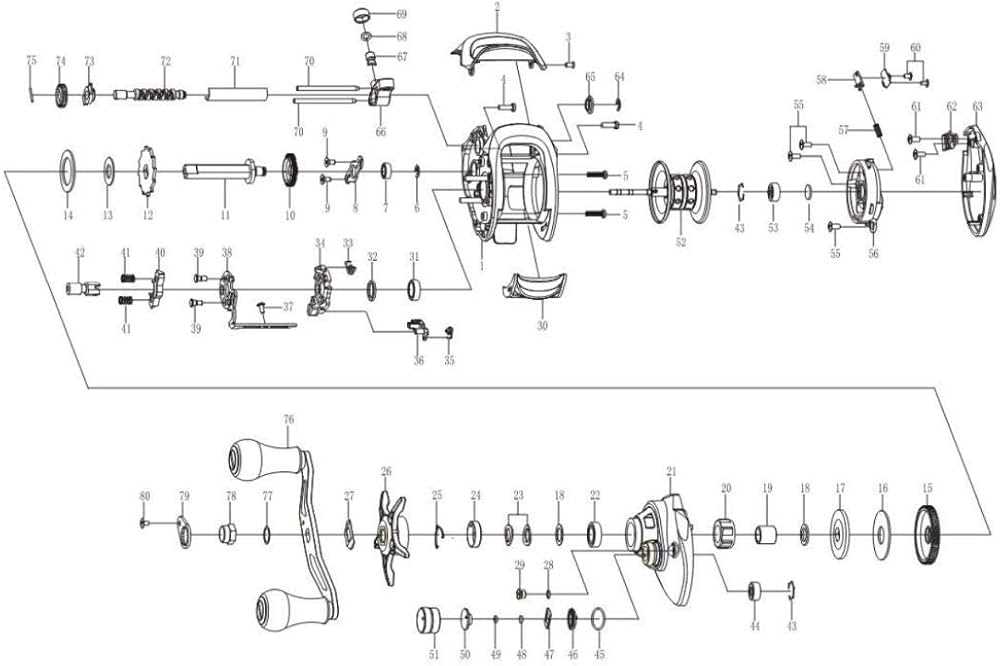 baitcasting reel parts diagram