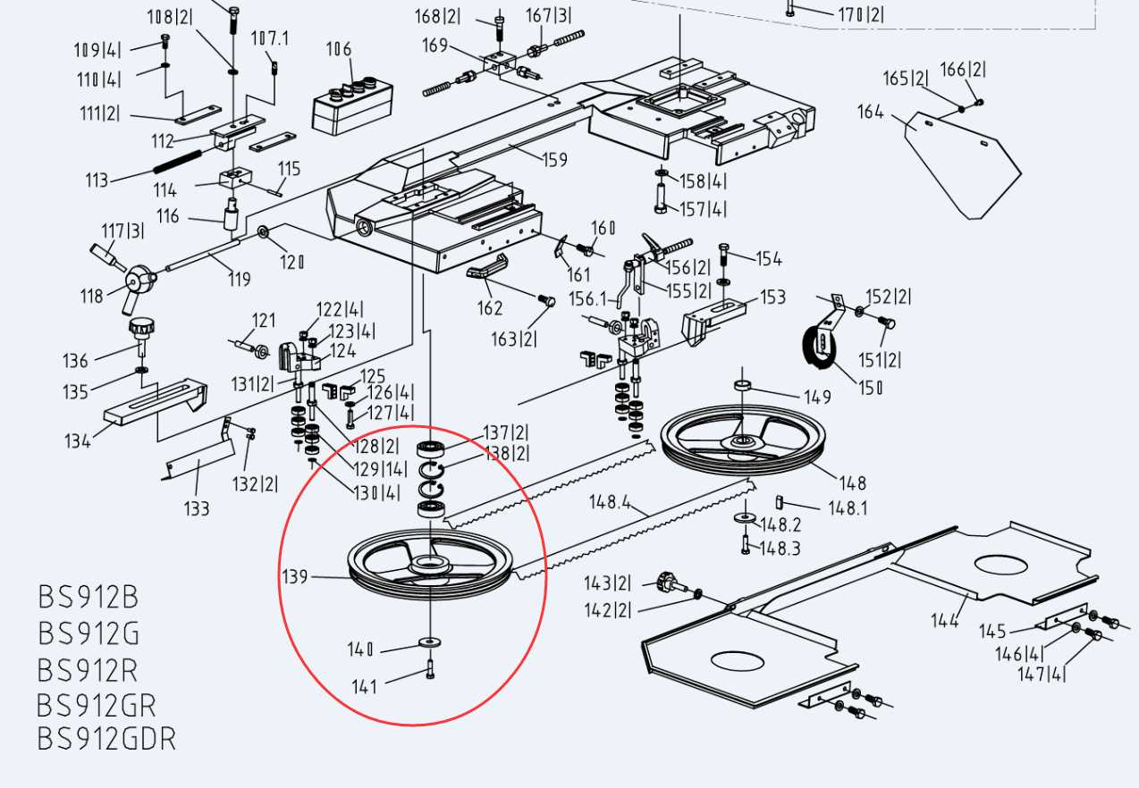 band saw parts diagram