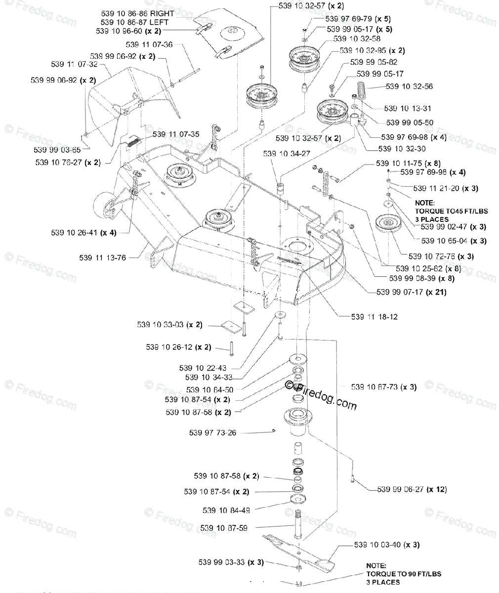 husqvarna 48 inch mower deck parts diagram