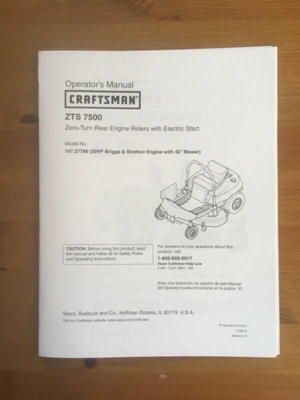 craftsman zts 7500 parts diagram