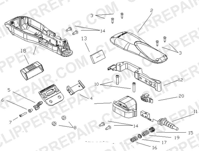 andis clipper parts diagram