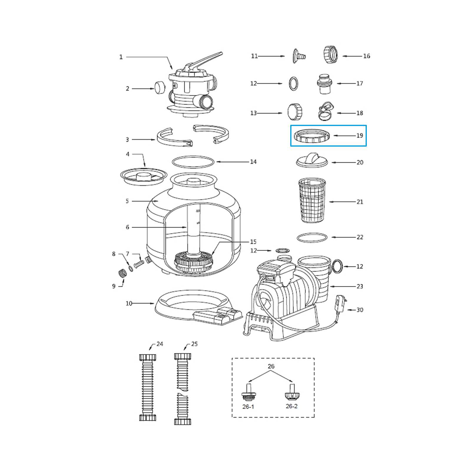 bestway pool pump parts diagram