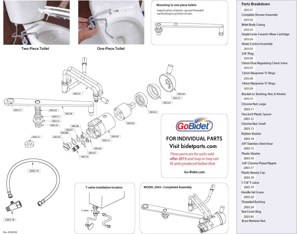 bidet parts diagram