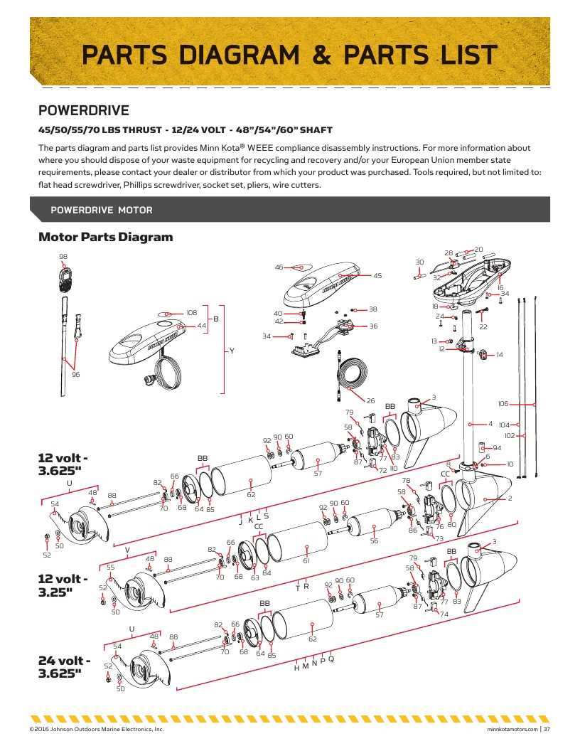 minn kota power drive parts diagram