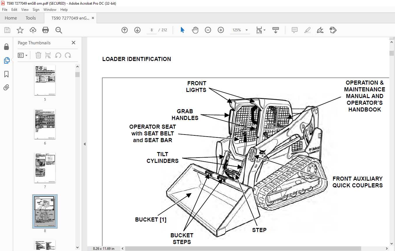 bobcat t190 parts diagram