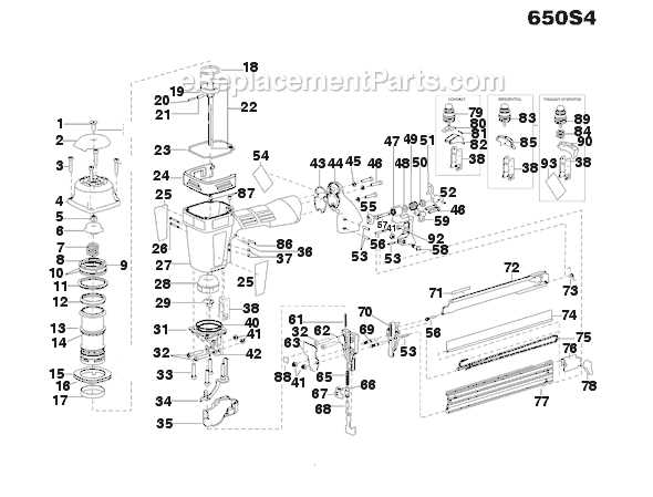 bostitch stapler parts diagram