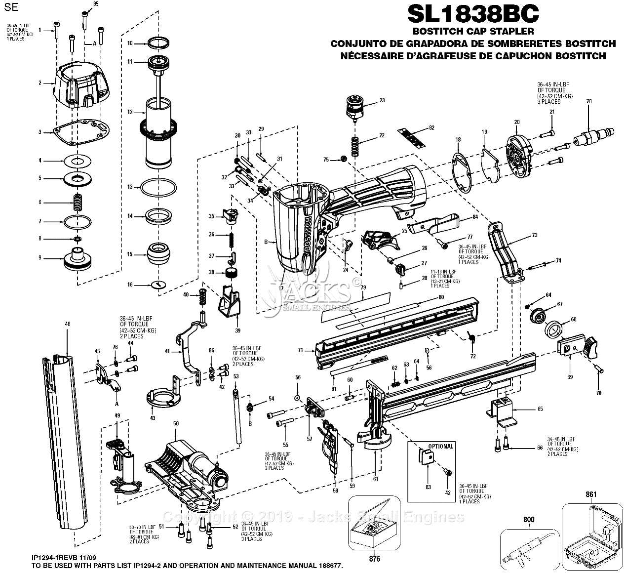 bostitch stapler parts diagram