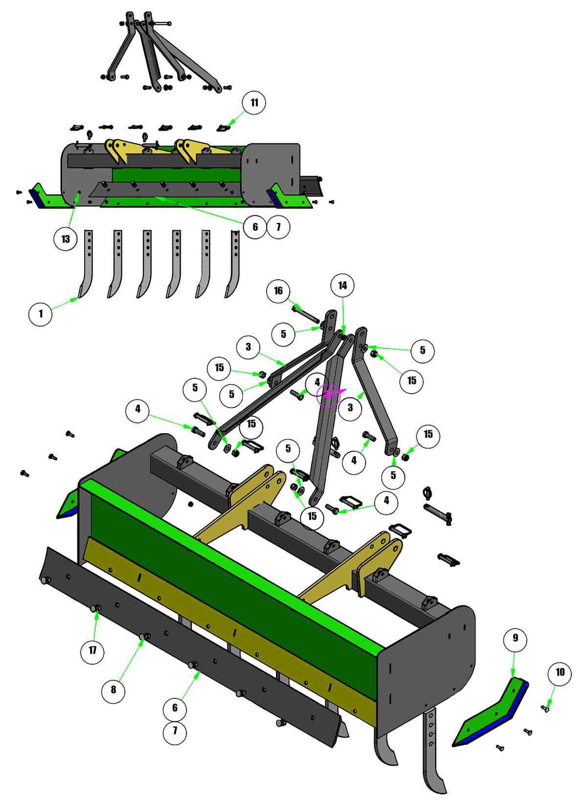 box blade parts diagram