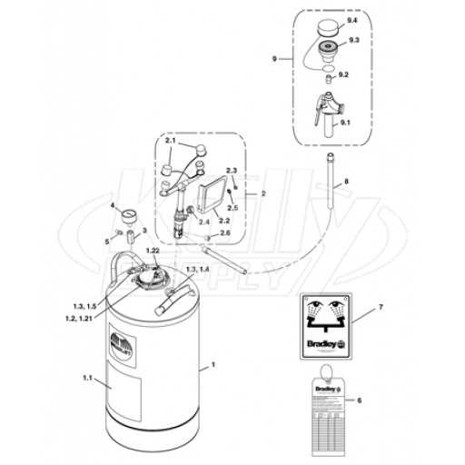 bradley wash fountain parts diagram