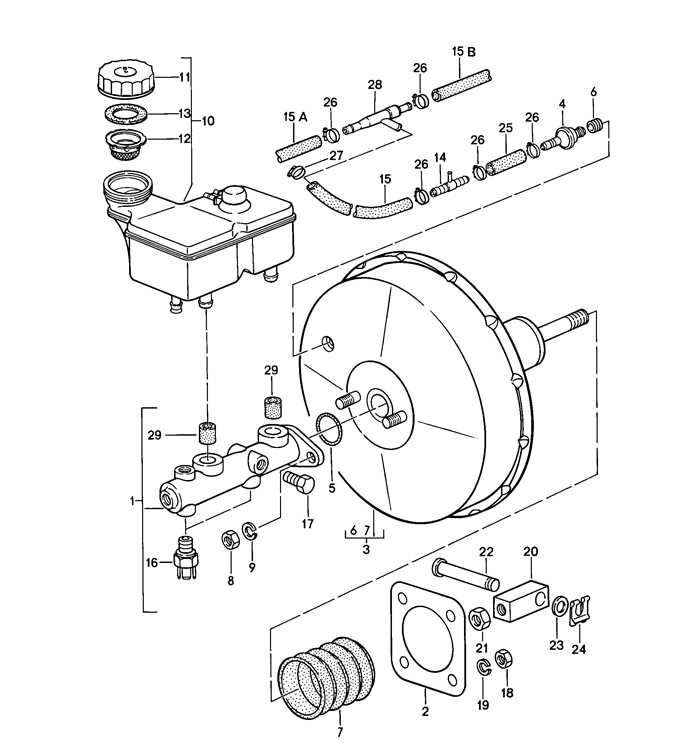 brake booster parts diagram