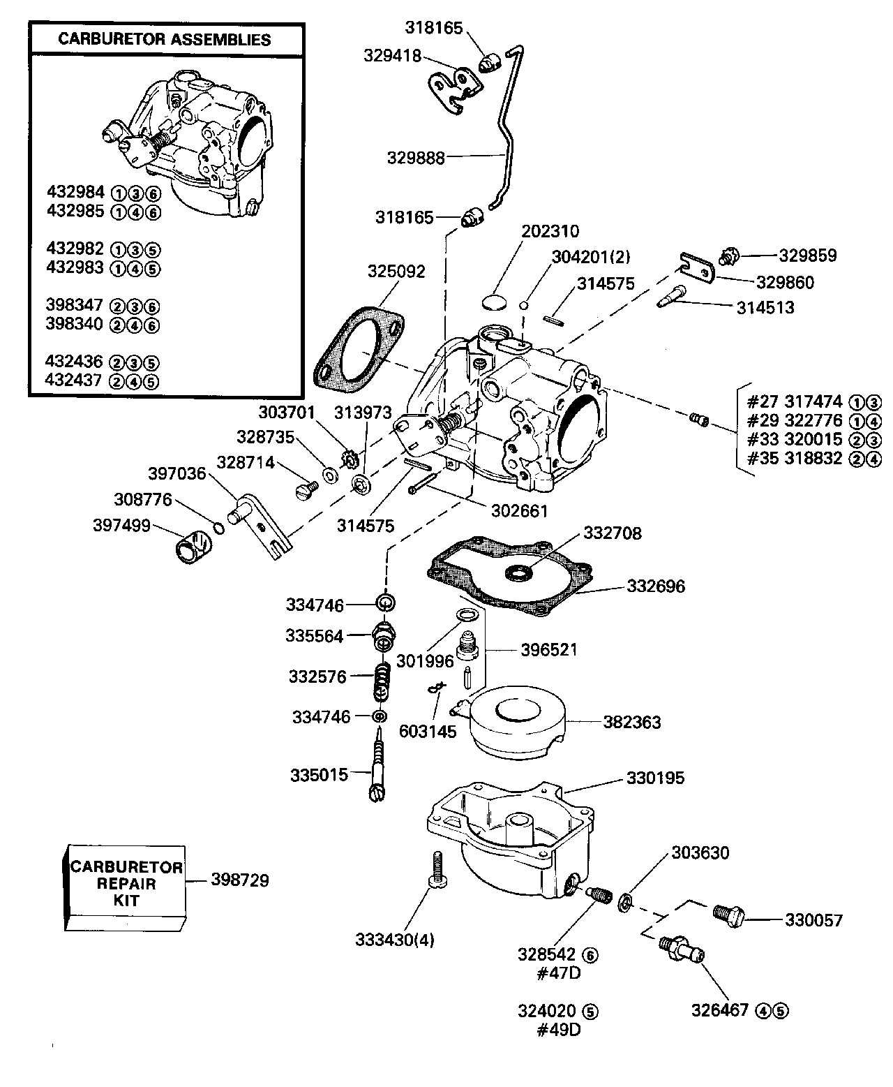 johnson 25 hp outboard parts diagram