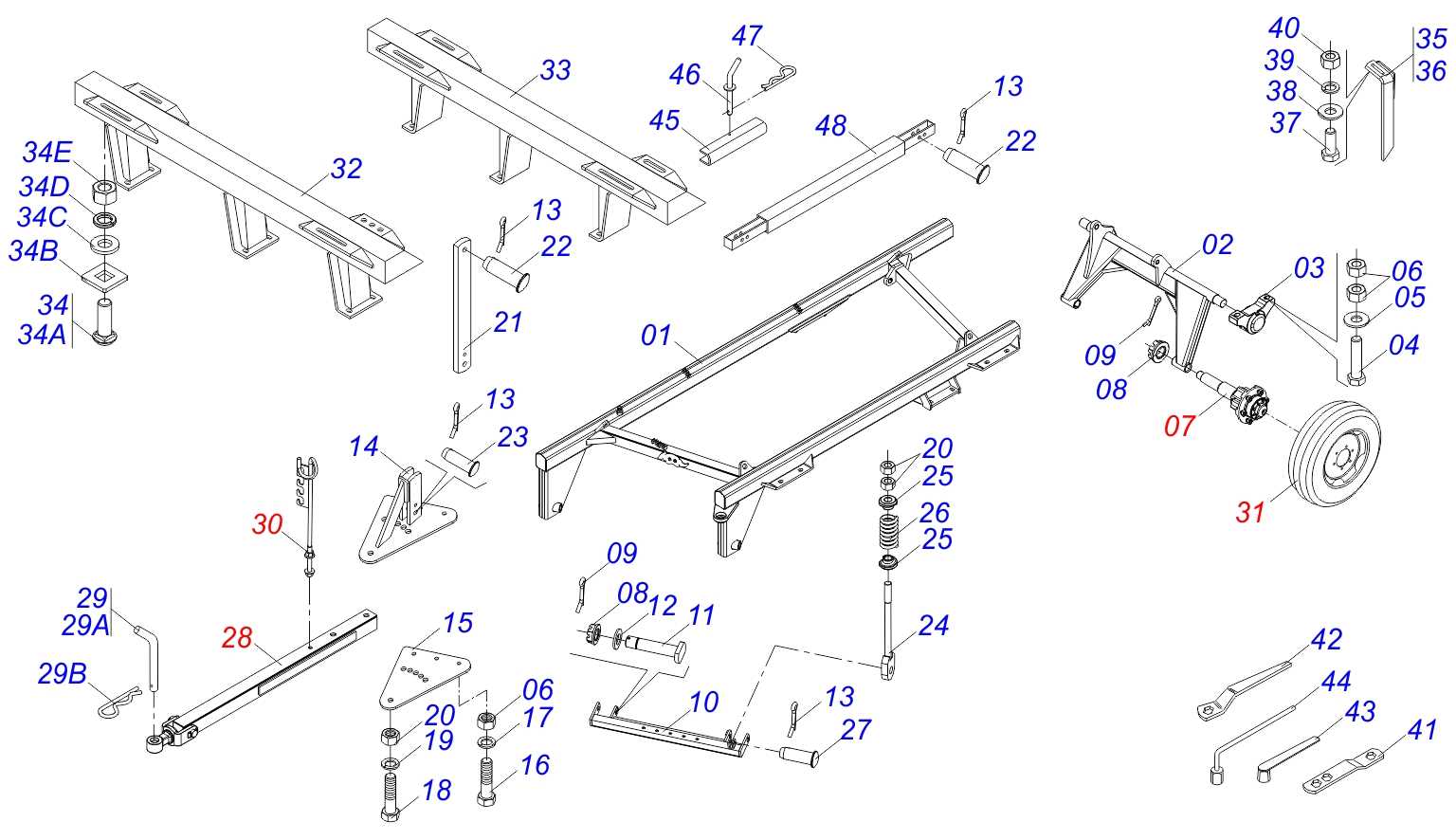 jerr dan wheel lift parts diagram