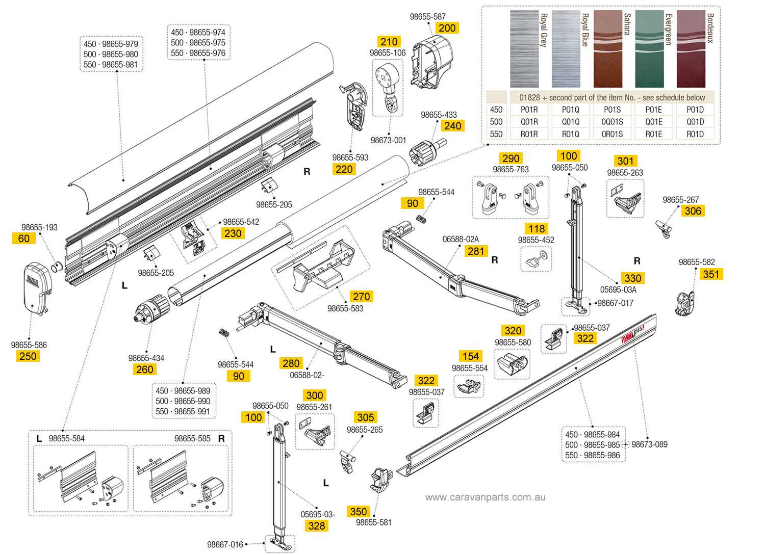 camper awning parts diagram