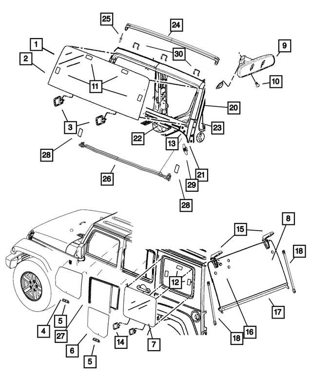 car window parts diagram