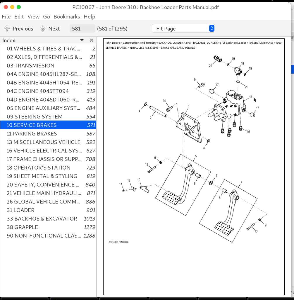 john deere 310e backhoe parts diagram