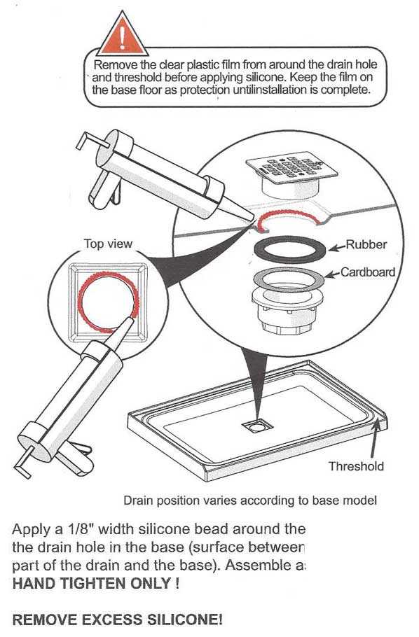 shower drain parts diagram